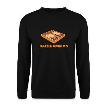 Boardgame Chess Backgammon Game Night - Unisex Sweatshirt - black - Front - Alina (178cm) & Michal (187cm)