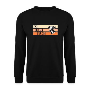 Kuh Landwirt Bauernhof Kühe - Unisex Pullover - Schwarz - Vorne - Alina (178cm) & Michal (187cm)