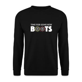 NEW BOOTS - Unisex Sweatshirt - black - Front - Alina (178cm) & Michal (187cm)