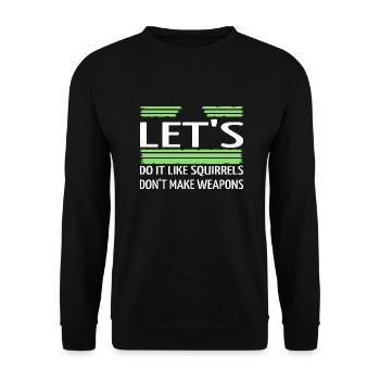 gift idea hippie happy statement joke - Unisex Pullover - Schwarz - Vorne - Alina (178cm) & Michal (187cm)