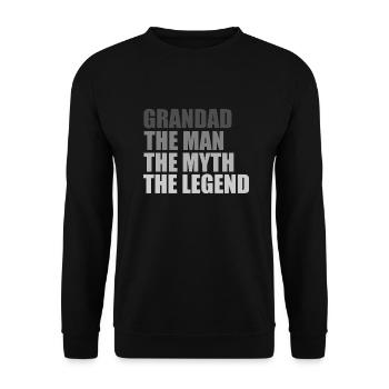 Grandad the man the myth the legend - Unisex Sweatshirt - black - Front - Alina (178cm) & Michal (187cm)