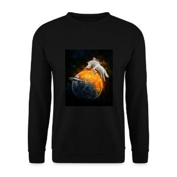 Cat Unicorn Universe Funny Funny Memes - Sweat-shirt Unisexe - noir - Devant - Alina (178cm) & Michal (187cm)