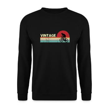 Vintage Birthday retro sunset design - Unisex Sweatshirt - black - Front - Alina (178cm) & Michal (187cm)
