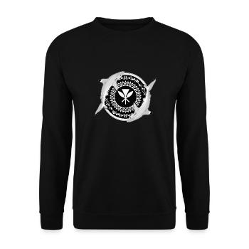 Kanaka Maoli Blacktip Reef Shark - Unisex Sweatshirt - black - Front - Alina (178cm) & Michal (187cm)