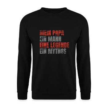 Dad eine legende mythos - Unisex Pullover - Schwarz - Vorne - Alina (178cm) & Michal (187cm)