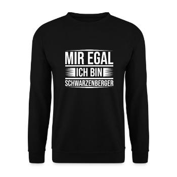 Schwarzenberg mir egal2 - Unisex Pullover - Schwarz - Vorne - Alina (178cm) & Michal (187cm)