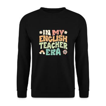 In my English teacher era - Unisex Sweatshirt - black - Front - Alina (178cm) & Michal (187cm)