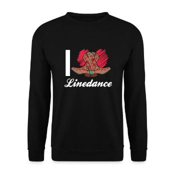 Women's Line Dance Country Western Motif - Unisex Sweatshirt - black - Front - Alina (178cm) & Michal (187cm)