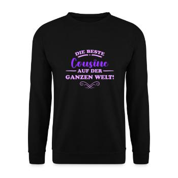 die beste cousine 02 - Unisex Pullover - Schwarz - Vorne - Alina (178cm) & Michal (187cm)