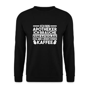 Apotheke Pharmazie Mediziner Apotheker - Unisex Pullover - Schwarz - Vorne - Alina (178cm) & Michal (187cm)