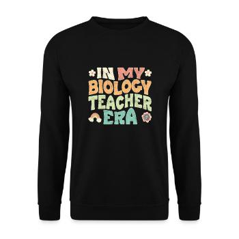 in my biology teacher era - Unisex Pullover - Schwarz - Vorne - Alina (178cm) & Michal (187cm)