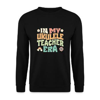 In my Ukulele teacher era - Unisex Sweatshirt - black - Front - Alina (178cm) & Michal (187cm)