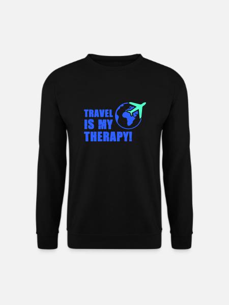 travel is my therapy - Unisex Sweatshirt - black