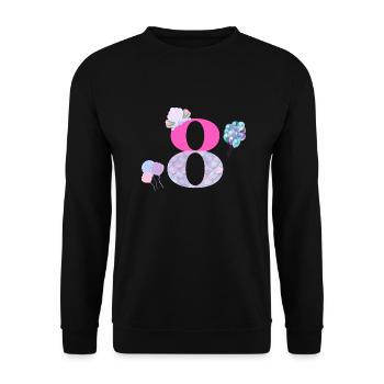 8th birthday mermaid - Unisex Sweatshirt - black - Front - Alina (178cm) & Michal (187cm)