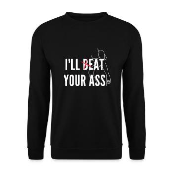 Eat ass - Kinky Meme Shirt - Unisex Pullover - Schwarz - Vorne - Alina (178cm) & Michal (187cm)