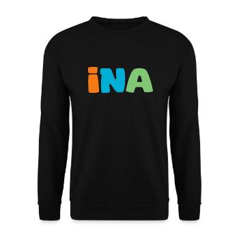 Name - Ina - Unisex Pullover - Schwarz - Vorne - Alina (178cm) & Michal (187cm)