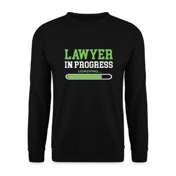 Jurist Sprüche Anwalt Richter Geschenk - Unisex Pullover - Schwarz - Vorne - Alina (178cm) & Michal (187cm)