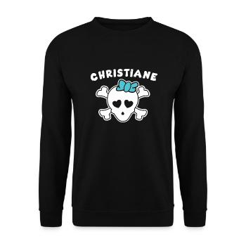 Piratin Christiane Design für Mädchen und Frauen - Unisex Pullover - Schwarz - Vorne - Alina (178cm) & Michal (187cm)