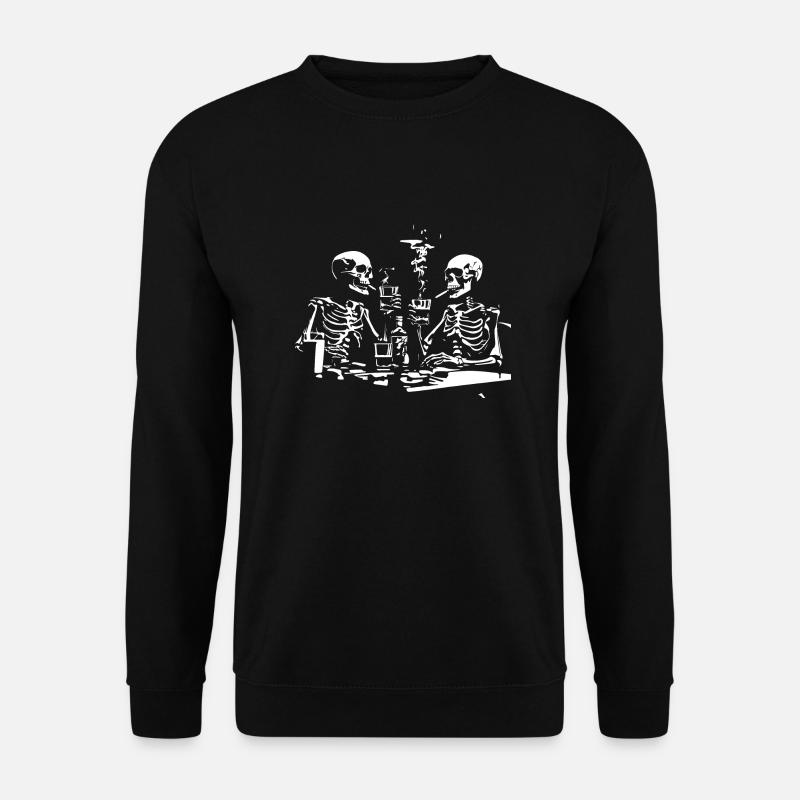 skeletons smoking and drinking - Unisex Sweatshirt - black