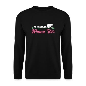 Mutter Mama Bär - Unisex Pullover - Schwarz - Vorne - Alina (178cm) & Michal (187cm)