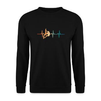 Battement de cœur escalade - Sweat-shirt Unisexe - noir - Devant - Alina (178cm) & Michal (187cm)