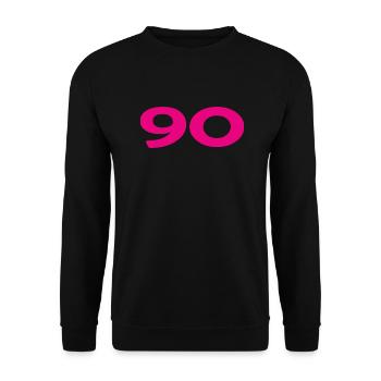 90. 90 YEARS. 90TH ANNIVERSARY. 90TH ANNIVERSARY. - Unisex Sweatshirt - black - Front - Alina (178cm) & Michal (187cm)
