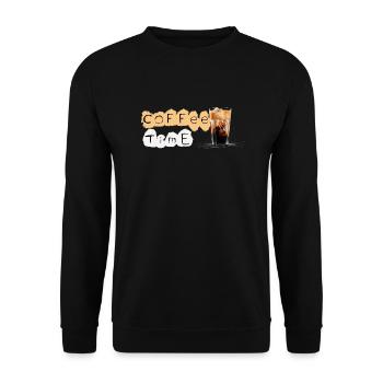 Coffee Time nur noch einen leckeren Kaffee - Unisex Pullover - Schwarz - Vorne - Alina (178cm) & Michal (187cm)