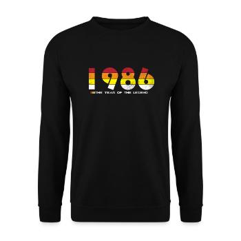 Millésime 1986 - L’Année de la Légende - Rétro 38 - Sweat-shirt Unisexe - noir - Devant - Alina (178cm) & Michal (187cm)