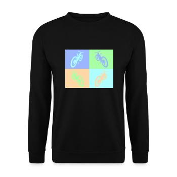 MTB Pop Art pastel - Unisex Sweatshirt - black - Front - Alina (178cm) & Michal (187cm)