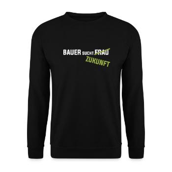 Farmer is looking for a future Farmer Farmers Demo Protest - Unisex Sweatshirt - black - Front - Alina (178cm) & Michal (187cm)