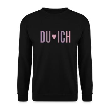Du & Ich - Unisex Pullover - Schwarz - Vorne - Alina (178cm) & Michal (187cm)