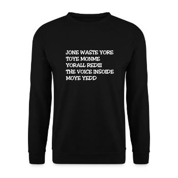 JONE WASTE YORE TOYE MONME YORALL REDIII THE VOICE - Unisex Sweatshirt - black - Front - Alina (178cm) & Michal (187cm)