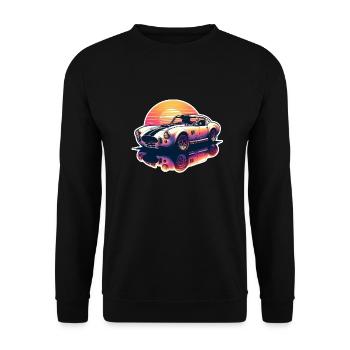 voiture vintage couché de soleil - Sweat-shirt Unisexe - noir - Devant - Alina (178cm) & Michal (187cm)
