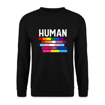 LGBT MENSCHLICHER STOLZ - Unisex Pullover - Schwarz - Vorne - Alina (178cm) & Michal (187cm)