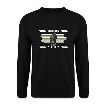 Papa Papa Fête des pères Soldat militaire - Sweat-shirt Unisexe - noir - Devant - Alina (178cm) & Michal (187cm)