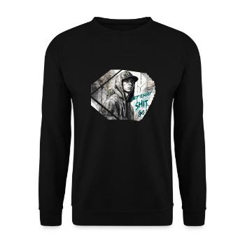 junger Rapper - Unisex Pullover - Schwarz - Vorne - Alina (178cm) & Michal (187cm)