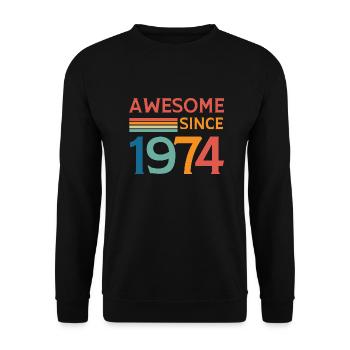 Awesome since 1974 - Unisex Sweatshirt - black - Front - Alina (178cm) & Michal (187cm)