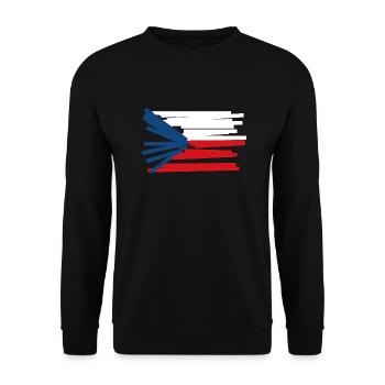 Czech Republic Flag - Modern Art - Unisex Sweatshirt - black - Front - Alina (178cm) & Michal (187cm)