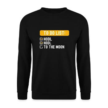 To Do List Investing Hodl Lambo - Unisex Sweatshirt - black - Front - Alina (178cm) & Michal (187cm)