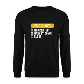 To Do List Investing - Unisex Sweatshirt - black - Front - Alina (178cm) & Michal (187cm)