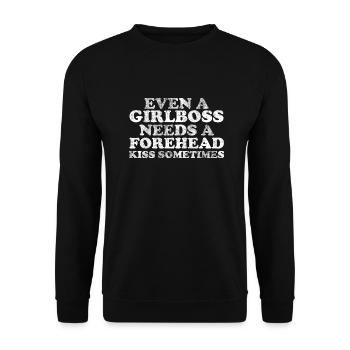 Même une Girlboss a parfois besoin d’un baiser sur le front - Sweat-shirt Unisexe - noir - Devant - Alina (178cm) & Michal (187cm)