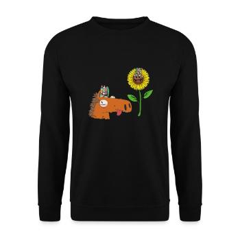 Hippie Cheval Cheval Cheval Tournesol Cavalier - Sweat-shirt Unisexe - noir - Devant - Alina (178cm) & Michal (187cm)