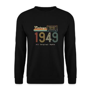 1949 Original 1949 Vintage Vintage rétro anniversa - Sweat-shirt Unisexe - noir - Devant - Alina (178cm) & Michal (187cm)