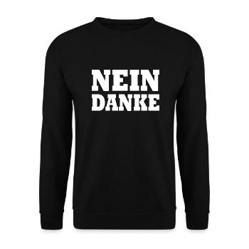 Nein danke - Unisex Pullover - Schwarz - Vorne - Alina (178cm) & Michal (187cm)