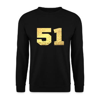 Number 51 Gold Glitter - 51st Anniversary - Unisex Sweatshirt - black - Front - Alina (178cm) & Michal (187cm)