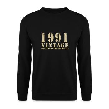 Original 1991 Vintage Vintage anniversaire rétro - Sweat-shirt Unisexe - noir - Devant - Alina (178cm) & Michal (187cm)