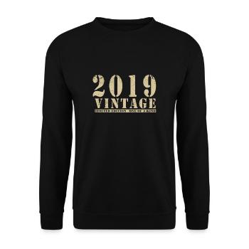 Original 2019 Vintage Vintage anniversaire rétro - Sweat-shirt Unisexe - noir - Devant - Alina (178cm) & Michal (187cm)