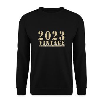 Original 2023 Vintage Vintage Retro Birthday - Unisex Sweatshirt - black - Front - Alina (178cm) & Michal (187cm)