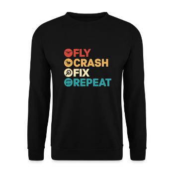 Fly crash Fix Répéter Drone Pilote RC Vol - Sweat-shirt Unisexe - noir - Devant - Alina (178cm) & Michal (187cm)