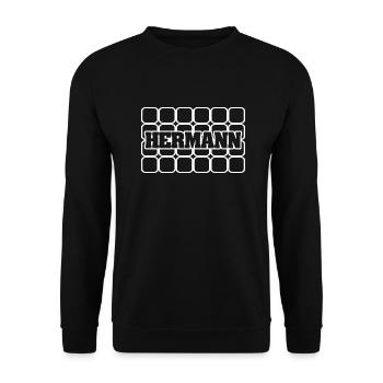 Men's name Hermann - Unisex Sweatshirt - black - Front - Alina (178cm) & Michal (187cm)